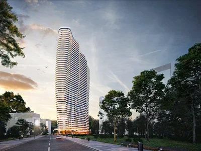 Residential complex New high-rise residence with swimming pools and a green area close to the coast, Izmir, Turkey