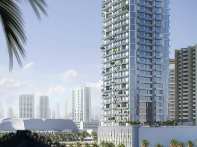 Complexe résidentiel New residence Ozone 1 with a swimming pool and a parking close to highways and Palm Jumeirah, JVC, Dubai, UAE