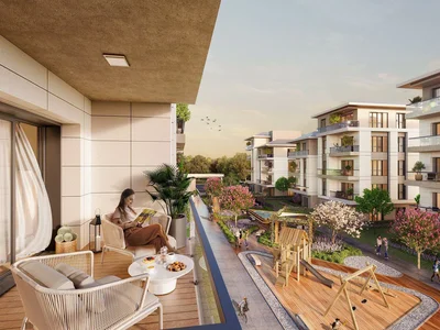 Wohnanlage New residence with a garden, a swimming pool and a fitness center close to the city center and the airport, Istanbul, Turkey