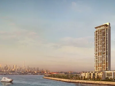 Residential complex New beachfront residence Anwa Aria with a swimming pool and a panoramic view close to Jumeirah Beach, Maritime City, Dubai, UAE
