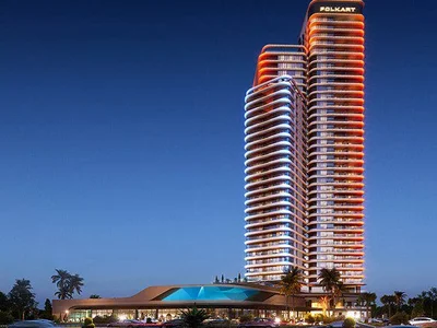Residential complex New high-rise residence with swimming pools and green areas at 720 meters from the sea, Izmir, Turkey