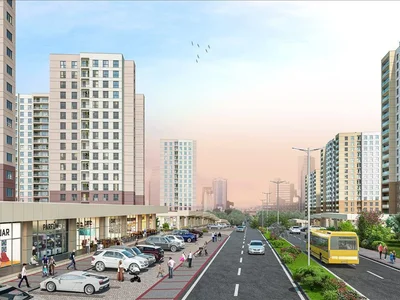 Wohnanlage New residence with a swimming pool, green areas and a fitness center close to a highway, Istanbul, Turkey