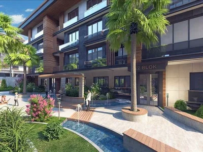 Zespół mieszkaniowy High-quality residence with swimming pools and green areas in a quiet area, 500 meters from the beach, Istanbul, Turkey