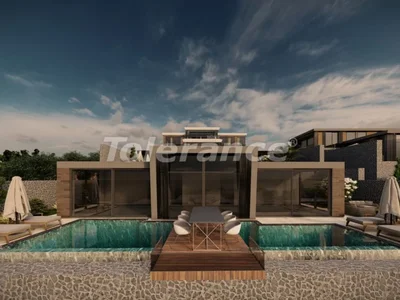 Cottage village Elite detached villas 2+1 in Kalkan, with furniture and appliances, overlooking the sea