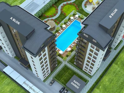 Zespół mieszkaniowy Residential complex with a swimming pool close to the beaches and the city center of Antalya, Turkey