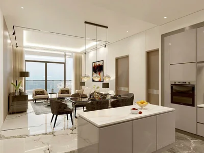 Complexe résidentiel New high-rise residence Seahaven Tower C with a swimming pool and a lounge area, Nad Al Sheba 1, Dubai, UAE