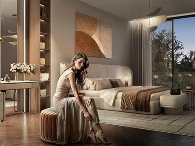 Complejo residencial New large complex Ghaf Woods (Capria) with swimming pools, restaurants and a forest area, Ghaf Woods, Dubai, UAE