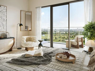 Wohnanlage New Altan Residence with an infinity pool and a multifunctional room, Green Gate District, Dubai, UAE