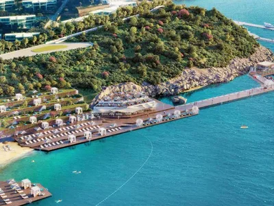 Residential complex Three-level houses in a residential complex with a private beach, a marina, a wide range of services in Bodrum, Mugla, Turkey
