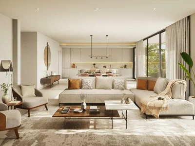 Zespół mieszkaniowy New villas and townhouses in a gated residence District 11 Opal Gardens with beaches, in the quiet residential area of MBR, Dubai, UAE