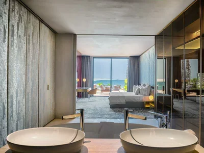 Residential complex Portofino Hotel — luxury beachfront residence by Kleindienst in the area of The World Islands, Dubai