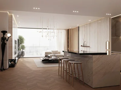 Complejo residencial Apartments in the new Ivory residence with swimming pools and a mini golf course in the Al Jaddaf area, Dubai