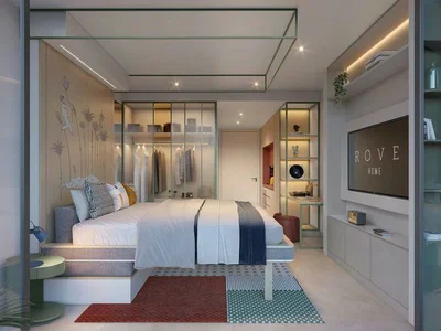 Complexe résidentiel New complex of furnished apartments Rove Home Marasi Drive with swimming pools and a co-working area in the heart of Business Bay, Dubai, UAE