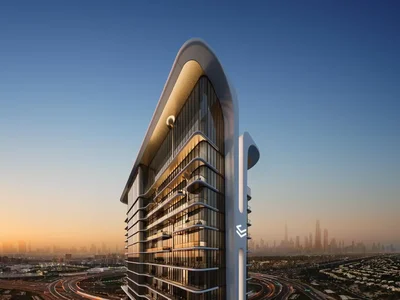 Wohnanlage New VELOS Residence with a swimming pool, a co-working space and fitness areas close to highways, Motor City, Dubai, UAE