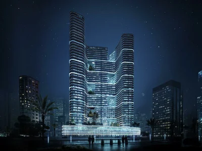Zespół mieszkaniowy New high-rise residence Binghatti Hills with swimming pools, sports grounds and a green area, Barsha South, Dubai, UAE