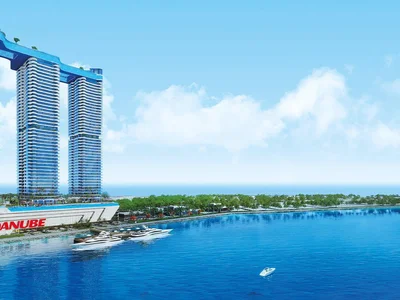 Zespół mieszkaniowy New high-rise residence Oceanz with a swimming pool, a spa center and a business center, Maritime City, Dubai, UAE