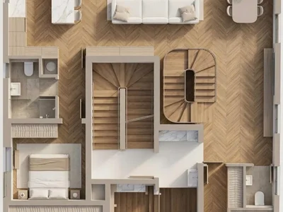 Quartier résidentiel Magnifique penthouse avec piscine dans un immeuble neuf centre-ville