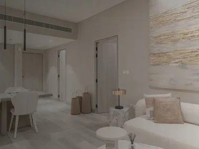 Zespół mieszkaniowy New complex of furnished apartments Concept 7 with swimming pools and a wellness center close to Palm Jumeirah, JVC, Dubai, UAE
