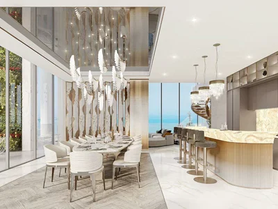 Wohnanlage New high-rise Sapphire Residence with swimming pools, a spa center and a co-working area near the canal and a highway, Al Safa, Dubai, UAE