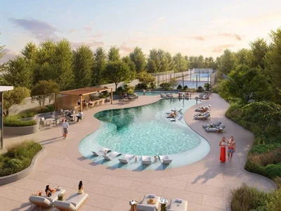 Zespół mieszkaniowy New residential complex D-Villas with golf and tennis academies, restaurants and shopping malls, Jumeirah Golf Estates, Dubai, UAE