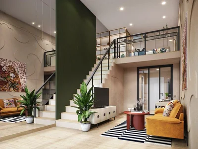 Complejo residencial Residential complex with panoramic views of the river and the city, next to the metro station, Bangkok, Thailand