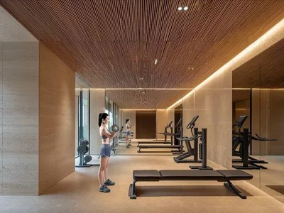 Complejo residencial New complex of furnished apartments Guzel Tower with a swimming pool and a spa, JVT, Dubai, UAE