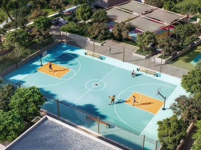 Residential complex New Golf Point Residence with a golf course, a park and a swimming pool, Emaar South, Dubai, UAE