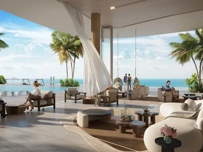 Zespół mieszkaniowy New Aya Residence with swimming pools, co-working spaces and a private beach, Umm Al Quwain, Dubai, UAE