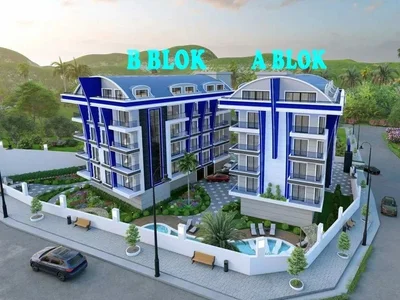 Zespół mieszkaniowy Residential complex with swimming pool, gym and sauna, 2 km from the sea, Payallar, Turkey