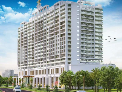 Wohnanlage New luxury Aqua Flora Residence with gardens, swimming pools and a kids' adventure park, Al Barsha South, Dubai, UAE