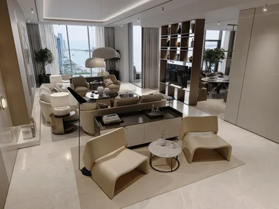 Zespół mieszkaniowy Exclusive Seahaven Sky luxury apartments overlooking the marina, sea, islands, Ain Dubai, in Dubai Marina, Dubai, UAE