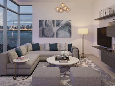 Complejo residencial New apartments in a prestigious residential complex Creek Rise Towers on an island in Dubai Creek Harbour, UAE