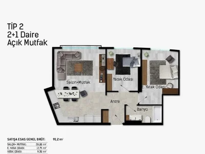 Wohnanlage Two bedroom apartment near the financial center.