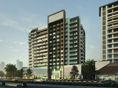 Zespół mieszkaniowy Residential complex Farishta with swimming pool and gym, with views of the city, Al Furjan, Dubai, UAE