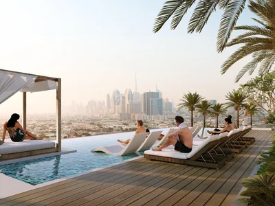 Residential complex New complex of furnished apartments Cove Edition 5 with a swimming pool, picturesque views and a clubhouse, Dubailand Residence Complex, Dubai
