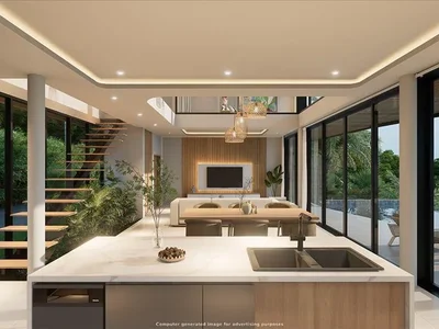 Complexe résidentiel New complex of luxury villas with swimming pools and panoramic sea views, 900 meters from the beach, Samui, Thailand