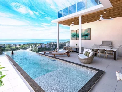 Zespół mieszkaniowy Complex of villas with swimming pools and sea views near the beach, Samui, Thailand