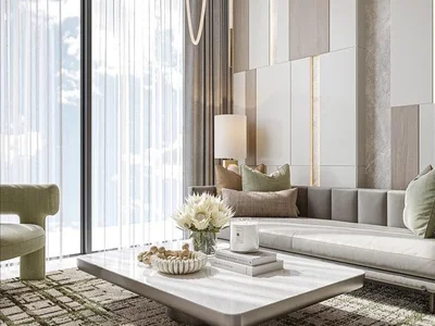 Zespół mieszkaniowy New Provenza Residences with a roof-top swimming pool and a panoramic view in the prestigious area of JVC, Dubai, UAE