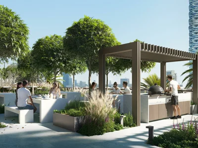 Complexe résidentiel New residence Ozone 1 with a swimming pool and a parking close to highways and Palm Jumeirah, JVC, Dubai, UAE