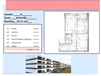 Wohnviertel Stan 41 m² na Prodaju – Zabjelo, Podgorica