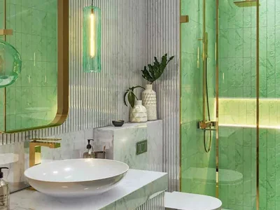 Wohnanlage New Evergreens Residence with a swimming pool, a green area and a shopping mall, Damac Hills 2, Dubai, UAE