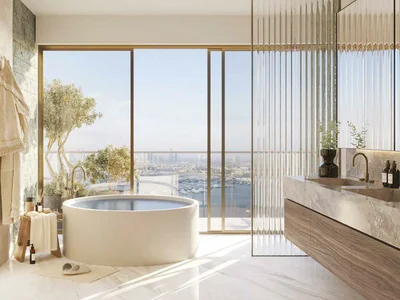 Zespół mieszkaniowy New high-rise residence Mar Casa with a beach, swimming pools and a spa center, Maritime City, Dubai, UAE