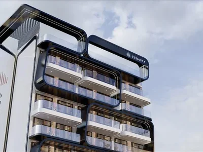 Zespół mieszkaniowy New residence Moonsa 2 with a swimming pool in the prestigious area of Dubai International City, Dubai, UAE