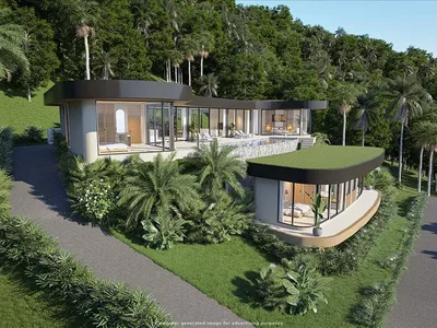 Complexe résidentiel New complex of luxury villas with swimming pools and panoramic sea views, 900 meters from the beach, Samui, Thailand