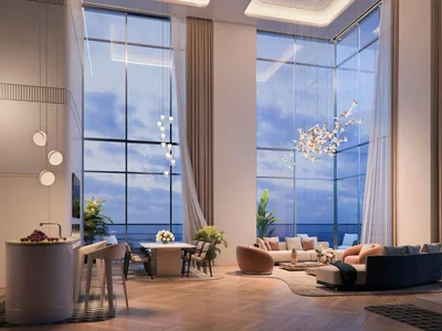 Zespół mieszkaniowy Duplex apartments in new Sensia Residence with panoramic views, swimming pools and co-working spaces, Port Rashid, Dubai, UAE