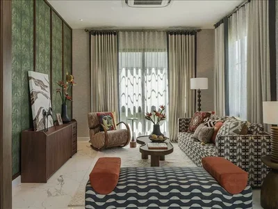 Wohnanlage Complex of villas with a swimming pool and a park close to the airport, Bangkok, Thailand