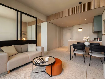 Complejo residencial UPSIDE Living — furnished apartments in a new residence by SRG Holding with a swimming pool and conference rooms in the modern district of Business Bay, Dubai