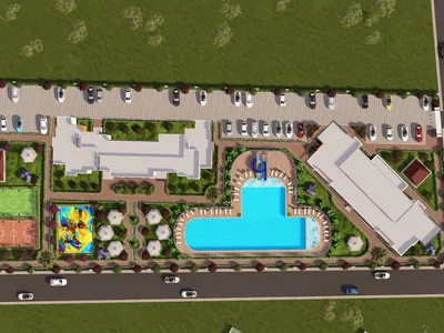 Wohnanlage Residential complex with swimming pool in a quiet area, 300 metres to the sea, Mersin, Turkey