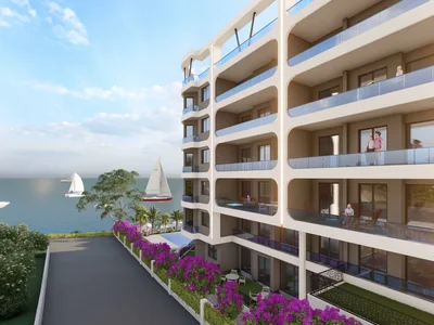 Wohnanlage Residential complex with swimming pool next to the pier, Mersin, Turkey