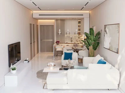 Complexe résidentiel High-rise residential complex with city views, close to the highway, Majan, Dubai, UAE